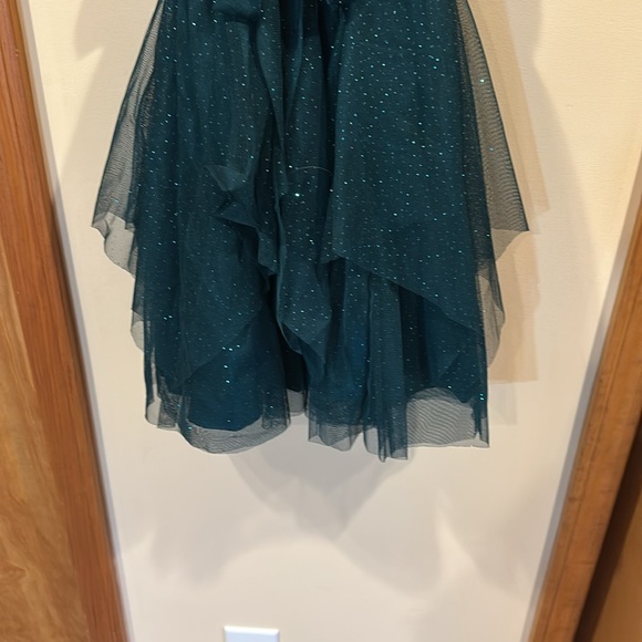 Jona Michelle Teal Sequin Dress with Bow - Picture 6 of 6